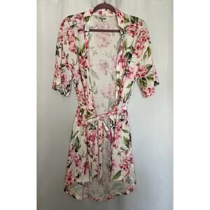 Show Me Your Mumu “Brie”‎ Robe “Garden of Bloom” White W/Pink Floral Print-OS